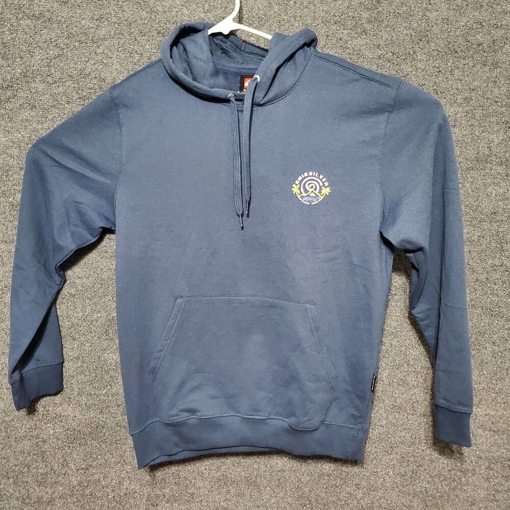Quiksilver Hoodie Mens Vintage Indigo Surf Mens Medium Skate Grunge New Retro